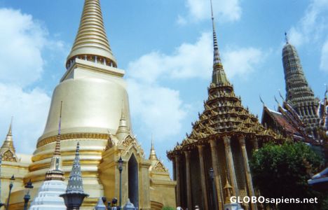 Postcard Chedis and stupas