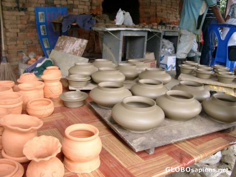 Postcard Pottery Industry in Koh Kret Island.