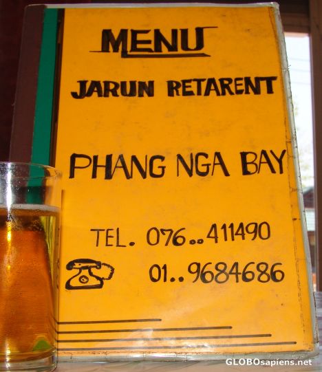 Postcard Jarun Restaurant Phang Nga Bay