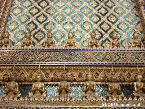 Postcard Temple of the Emerald Buddha - Decorated Walls