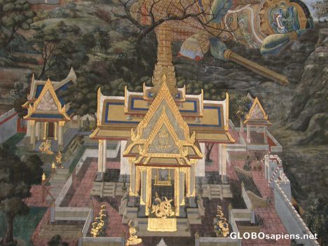 Postcard Jataka Stories & Ramayana Epic Murals
