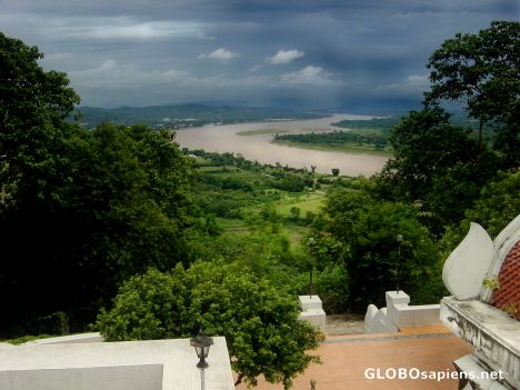 Postcard Temple overlooking Mekong River