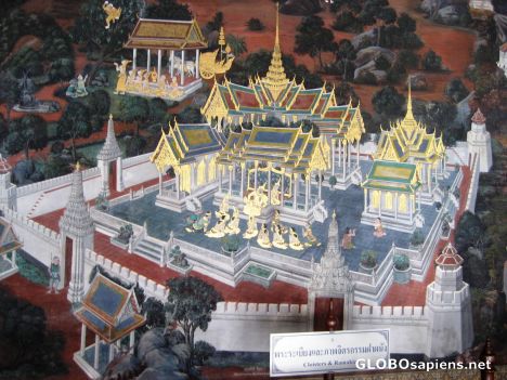 Postcard Detailed Ramakien Murals in Grand Palace