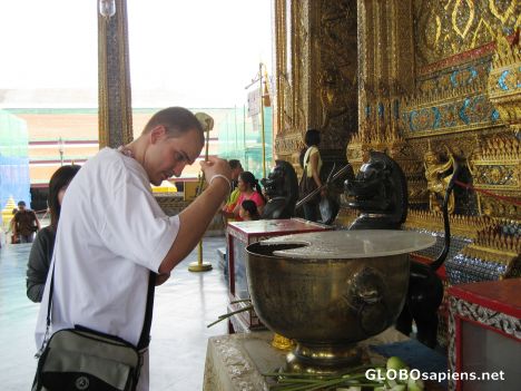 Postcard Ritual before entering Wat Phra Kaew