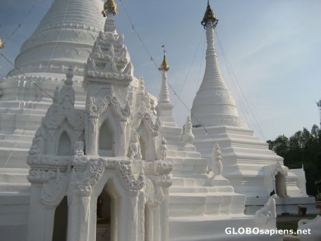 Postcard Wat Phra That Doi Kong Mu's cement structures