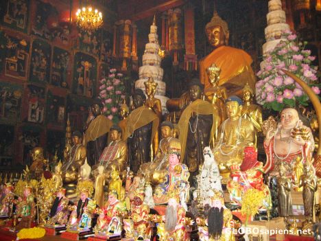 Postcard Halls on either side of Viharn Phra Mongkol Bopita