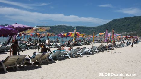 Postcard a very crowded patong beach