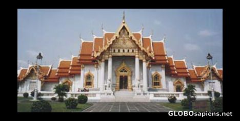 Postcard Marble temple in Bangkok.