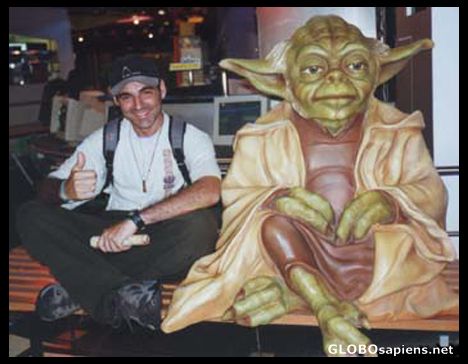 Postcard Me and Yoda.
