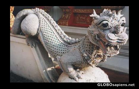 Postcard Dragon in a Chiang Mai temple.