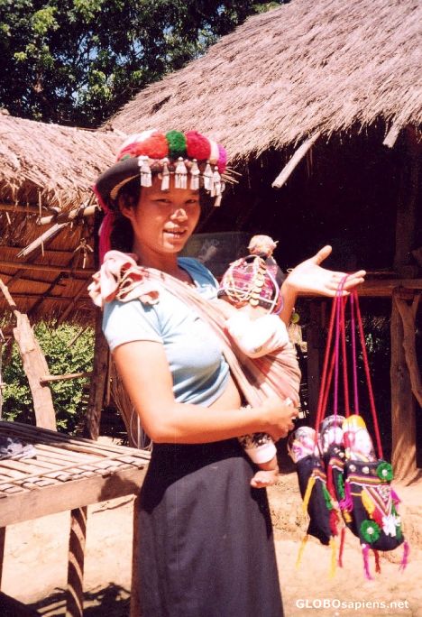 Postcard Akha Hill Tribe Girl, Chiang Rai