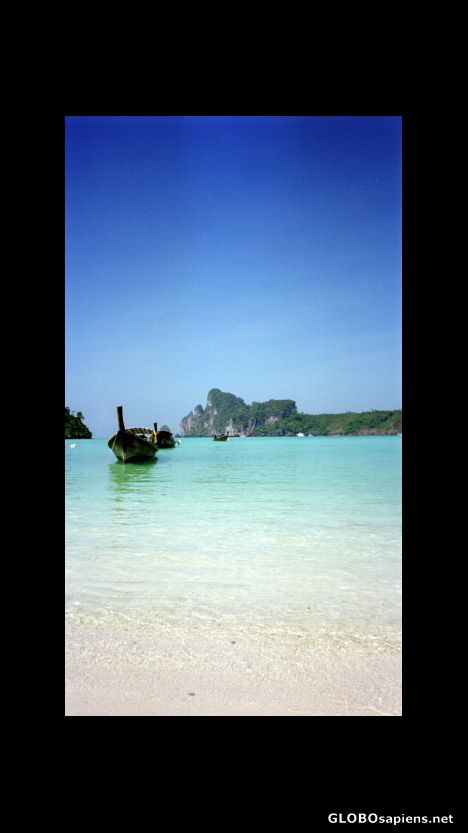 Postcard Long tail boats on Ko Phi Phi