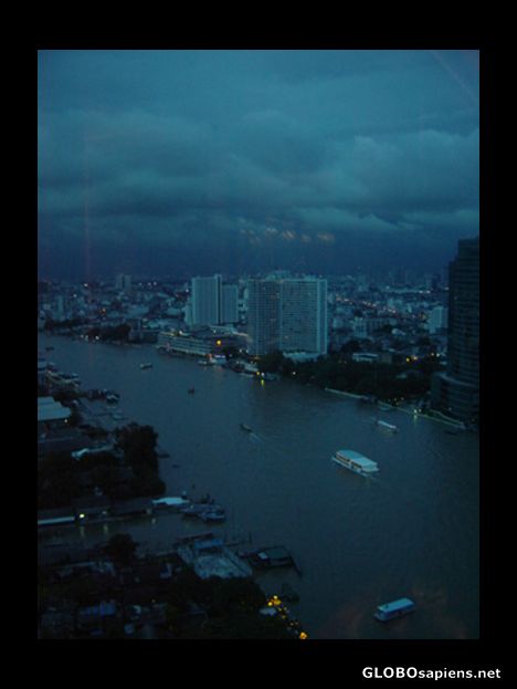 Postcard Chao Phraya River at night