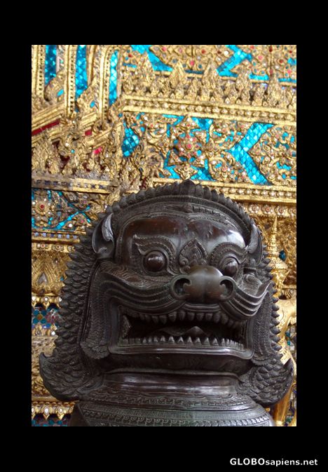 Postcard Carved Head at Grand Palace