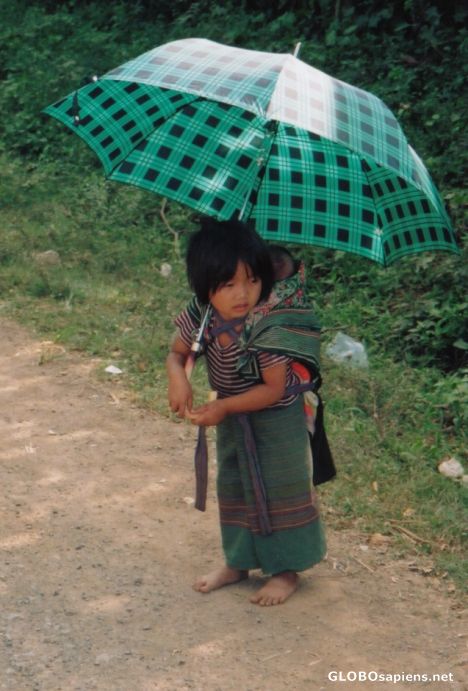 Postcard Hilltribe girl, North of Pai