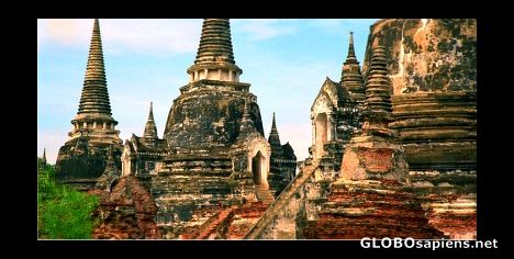 Postcard Temple ruins of Ayutthaya