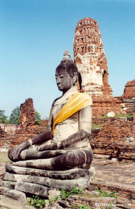Postcard Sitting Buddha with head intact
