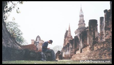 Postcard Writting at the old Sukhothai.