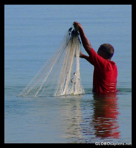 Postcard Fisherman at Bang Por