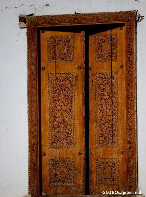 Postcard wooden door