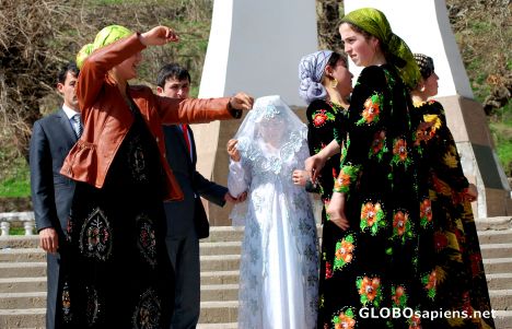 Postcard Dancing in Tajik wedding