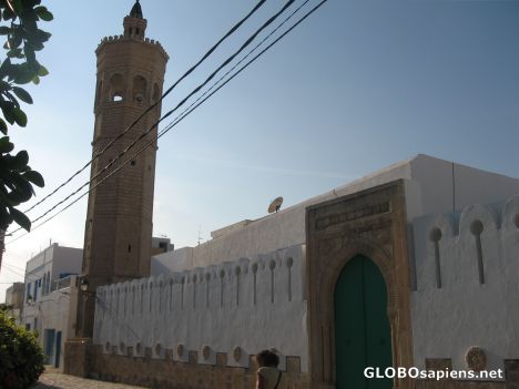 Postcard mahdia mosque tower