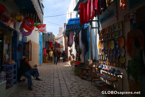 Postcard Sousse (TN) - medina's street, which became a shop