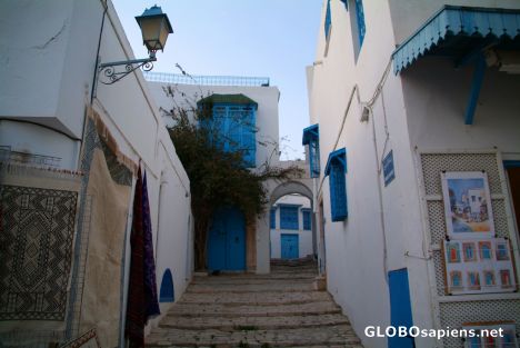 Postcard Sidi Bou Saïd (TN) - a stepped alley