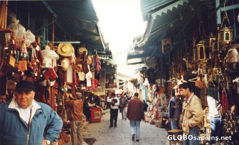 Postcard Tunis market.