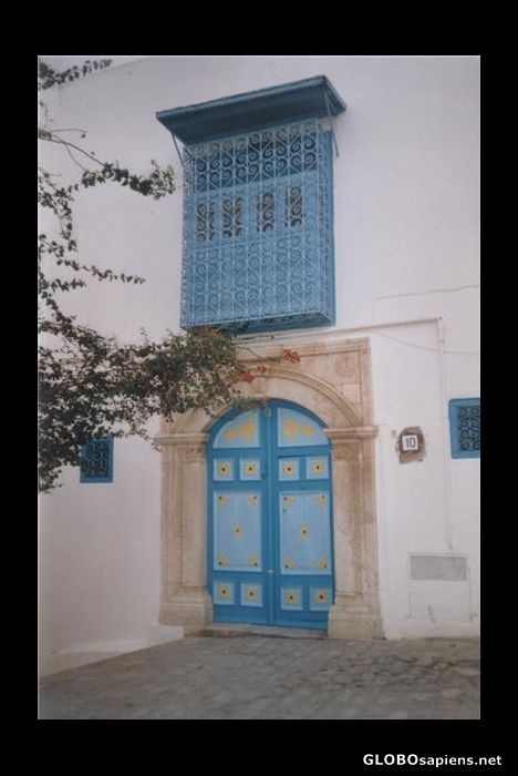 Postcard A door of the house in Sidi Bou Said