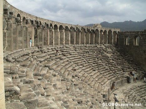 Postcard Ancient theatre in Aspendos