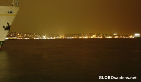 Postcard a night view from Besiktas