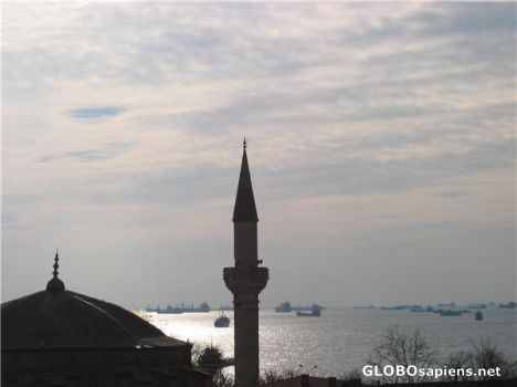 Postcard The Marmara Sea and a Mosque