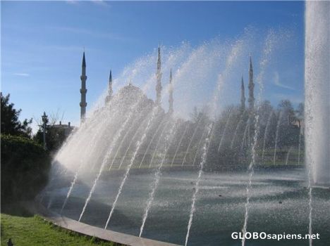 Postcard The Blue Mosque and the Fountain