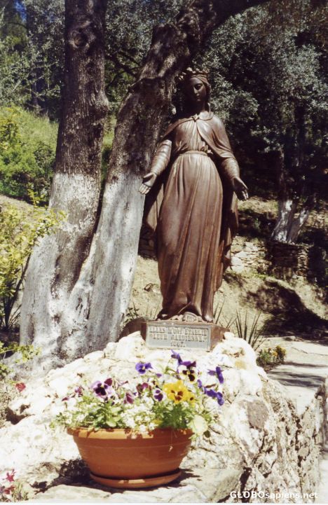 Postcard Statue of Virgin Mary