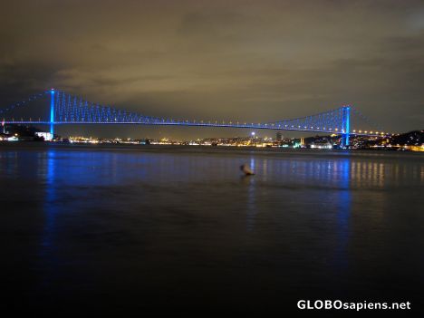 Postcard Bhosphorus Bridge between Asia and Europe