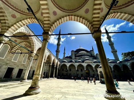 Postcard Courtyard of the Blue Mosque.