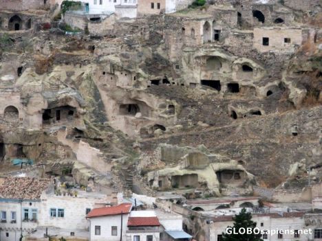 Postcard Mustafapasa - More Hillside Rock Cut Dwellings