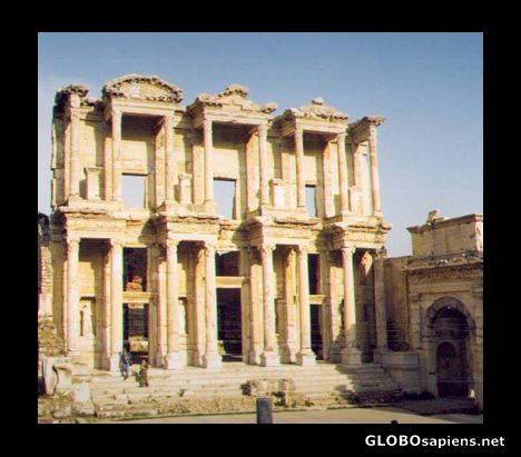 Postcard Celsius library at Ephesus.