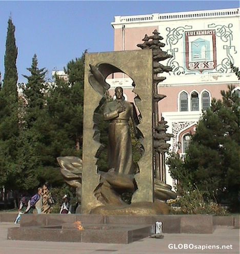Postcard The monument of the Father of Turkmenbashi