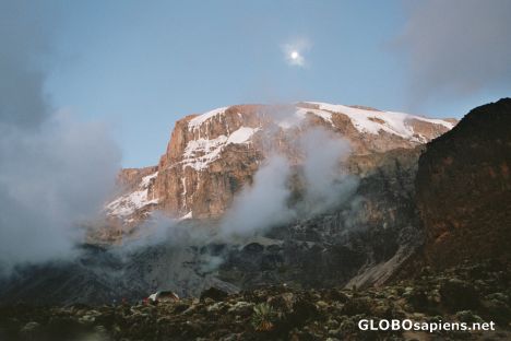Postcard Fullmoon over Kilimanjaro