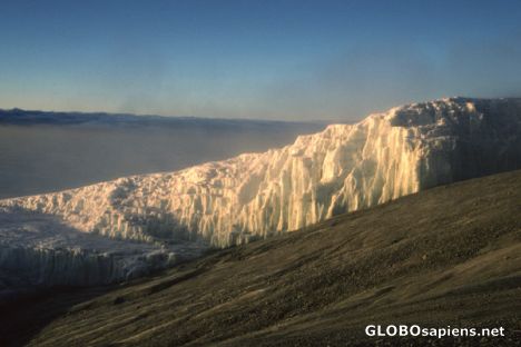 Postcard Kilimanjaro, First sunlight on Rebmann Glacier