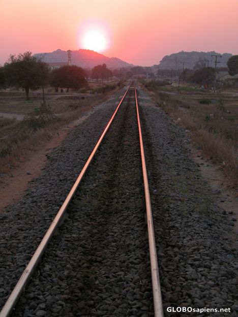 Postcard Railways at sunset.