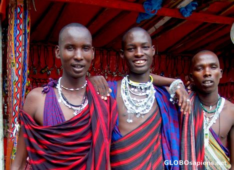 Postcard Zanzibar, Stone Town - Masai traders