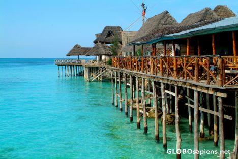 Postcard Zanzibar, Nungwi - stilted bars, cafes, clubs
