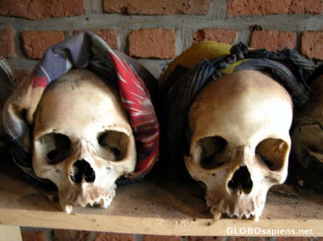 Postcard Ntarama skulls.