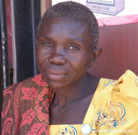 Postcard Old lady from Kampala