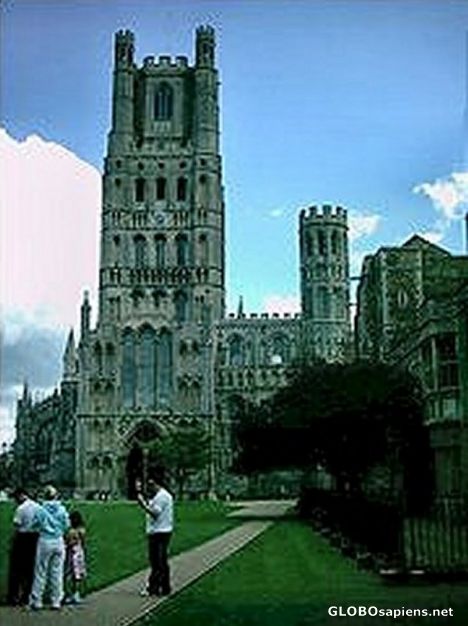 Postcard Ely Cathedral from west