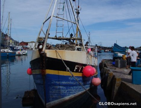 Postcard Mevagissey Harbour Goin' Fishin'