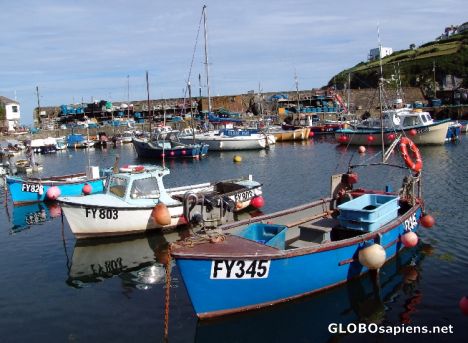 Postcard Mevagissey Harbour Reflections